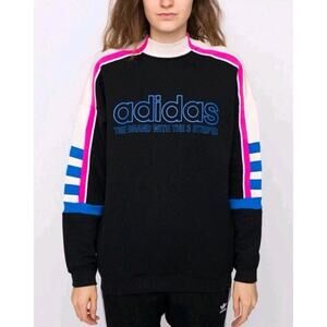 Adidas Originals Size M Terry Sweatshirt Retro 90s Motocross Flaws Black C23-38